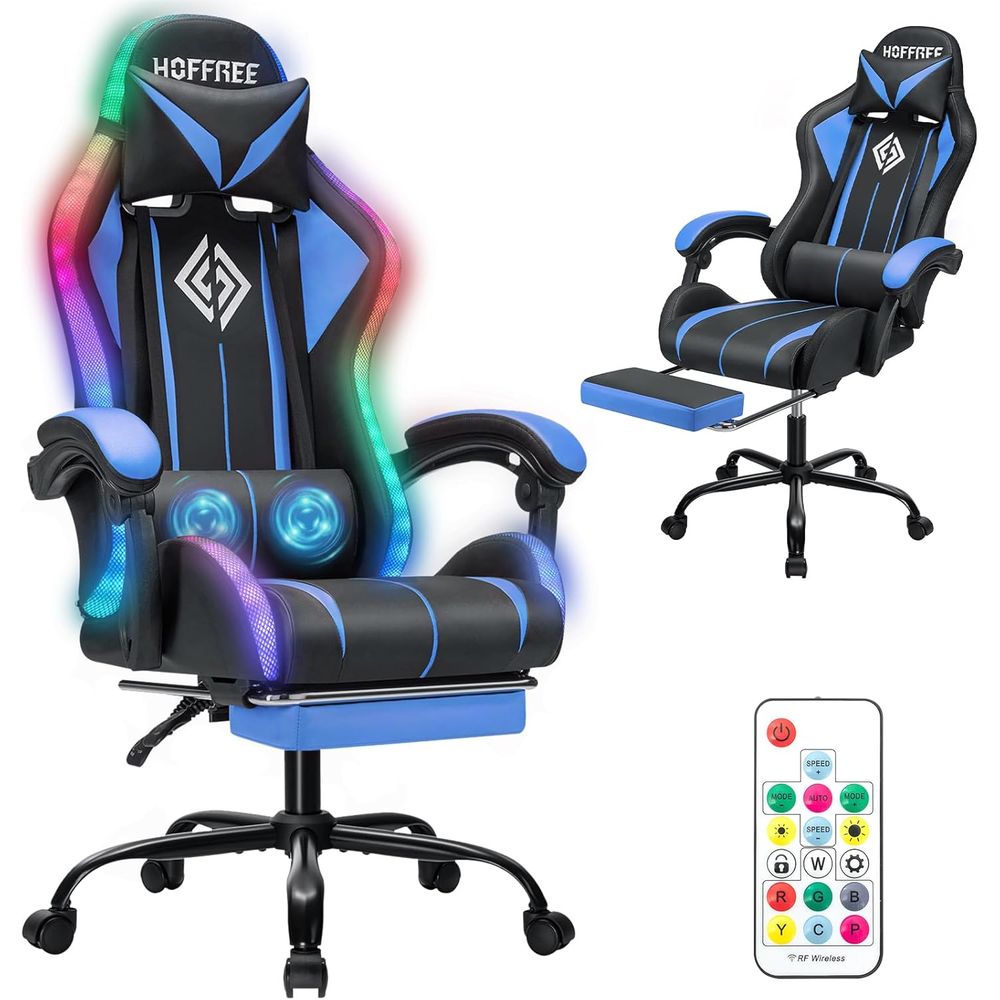 Massage - Kursi Gaming LED dengan Lampu RGB