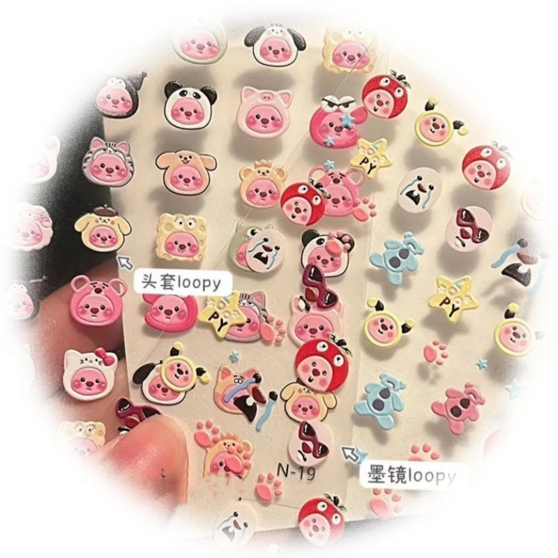 Stiker timbul 3D berbentuk loo - Nail Art ulasan dan harga