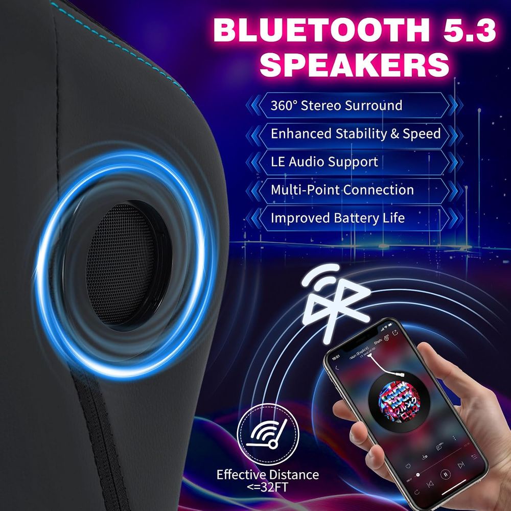 Kursi Gaming dengan Lampu LED, - Massage ulasan dan harga