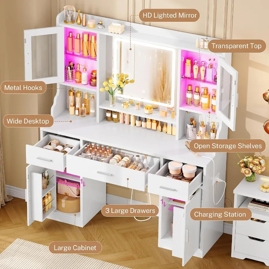 Meja rias dengan cermin dan la - Makeup ulasan dan harga